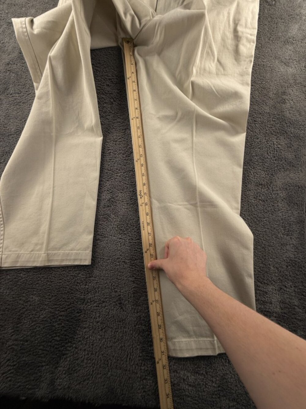 New Daniel Cremieux Paris Pants Men Beige Ivory Chino Cotton 38x32 Pleated - Picture 6 of 14